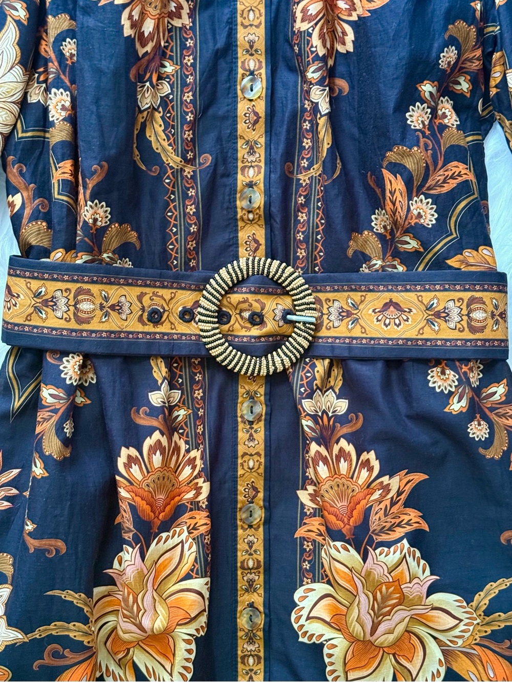 FARM Rio Majestic Garden Black Floral Belted Cotton Mini Dress, NWT π§π· - Picture 9 of 15